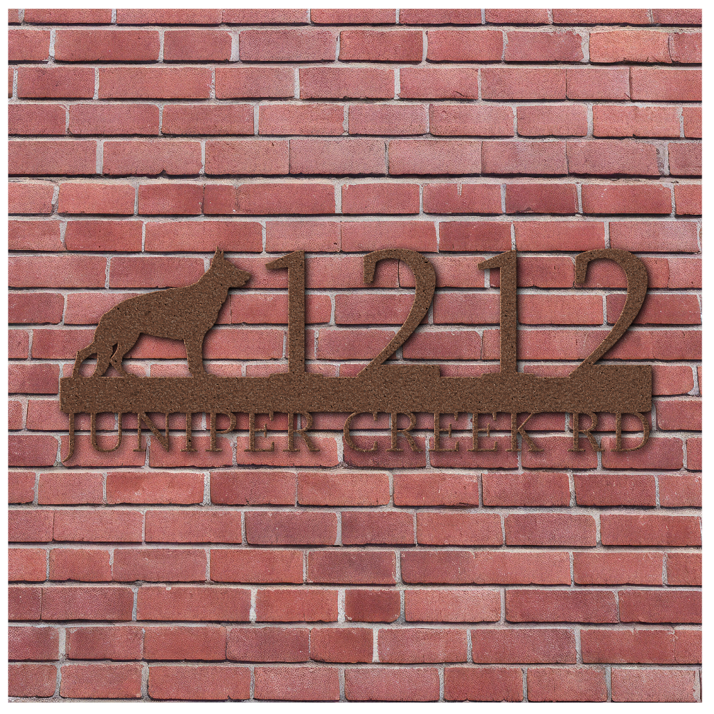 German Shepherd Metal Address Sign