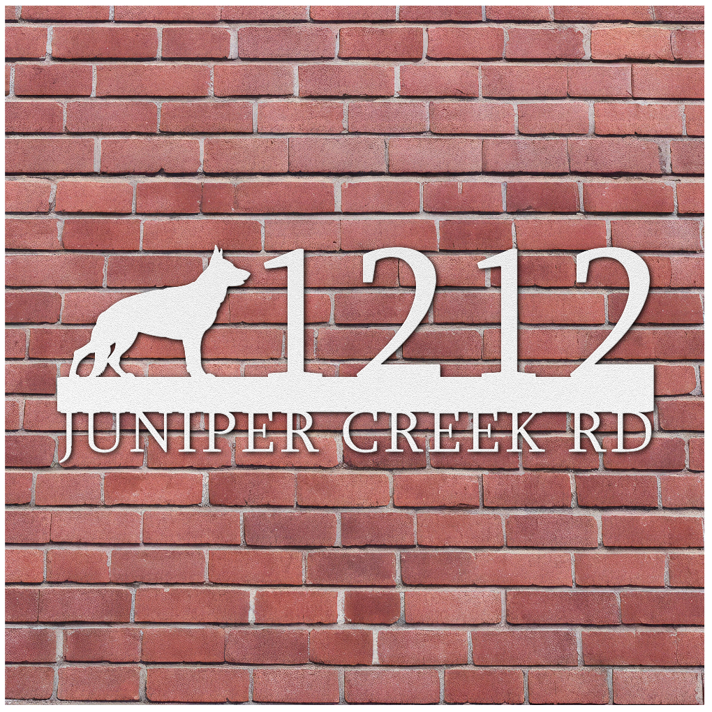 German Shepherd Metal Address Sign